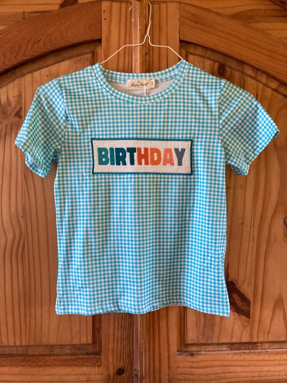 Girls Marie Nicole blue BIRTHDAY short sleeve shirt size 3XL (8/10) - NWT